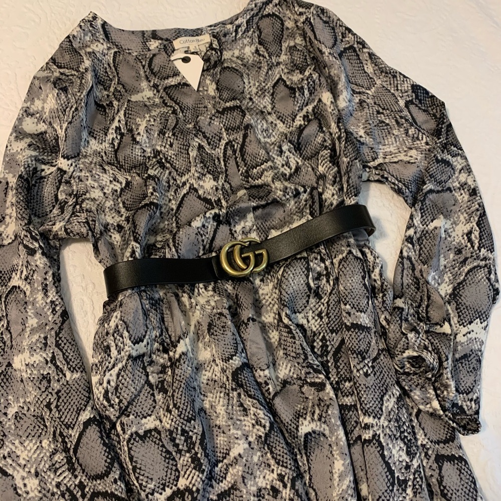 Snakeskin babydoll dress